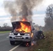 Traffic came to a standstill after a car went on fire on A41 © Ashley Griffith