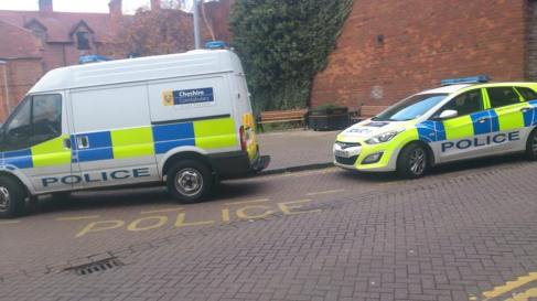 Police cars, Chester town centre. ©Laura Dodman