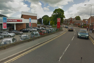 Hoole's new hot yoga studios are being built in basement of the old Honda garage - due to open in January 2014 ©GoogleMaps/streetview